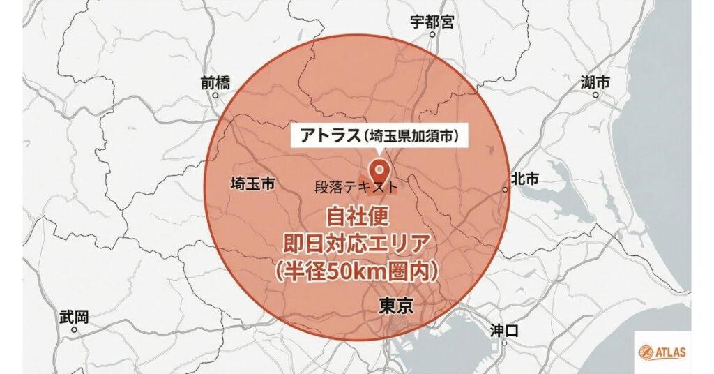 レンタル券売機の配達エリア エリア外は別途相談