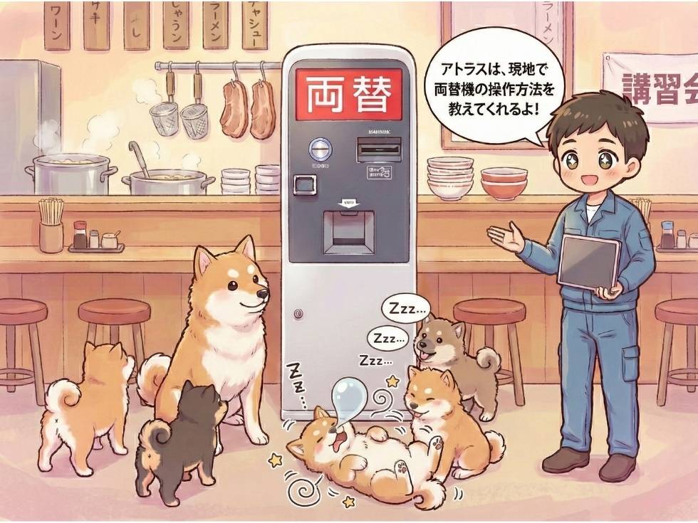 レンタル両替機の搬入と設置 操作方法の説明会