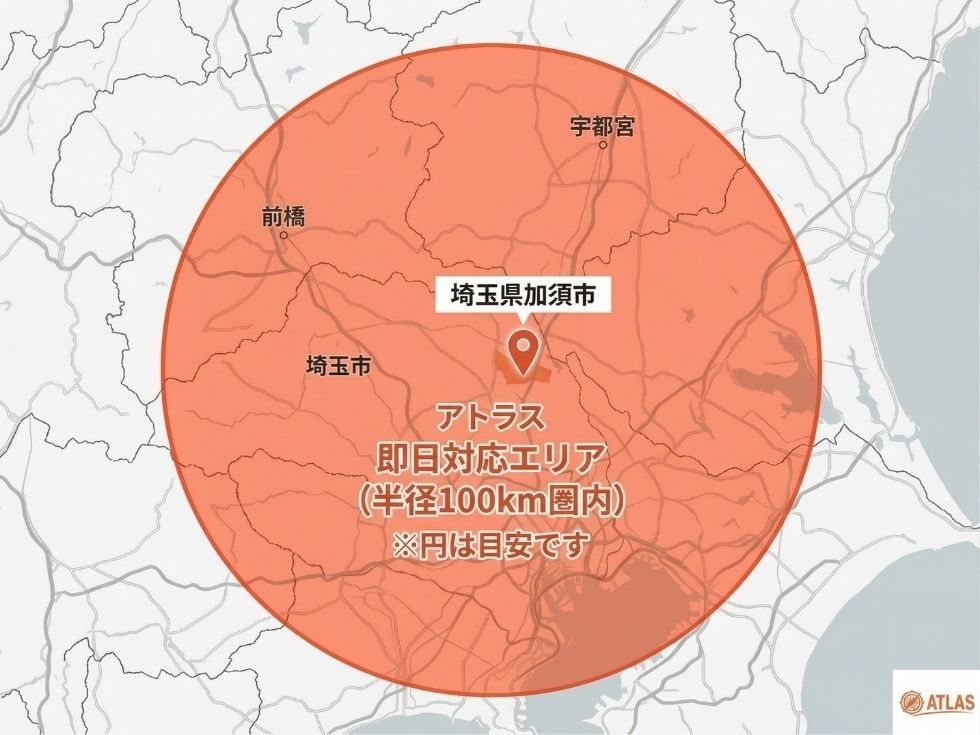 自社便（マッハ便）と銀河鉄道便（（夜間指定マッハ便）の対象エリア地図