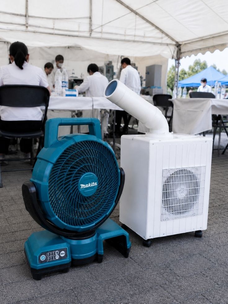 マキタCF203D 産業扇レンタルで暑さ対策
