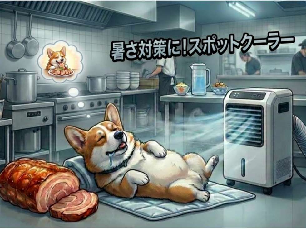 スポットクーラー 夏だけレンタル 厨房内の暑さ対策に！